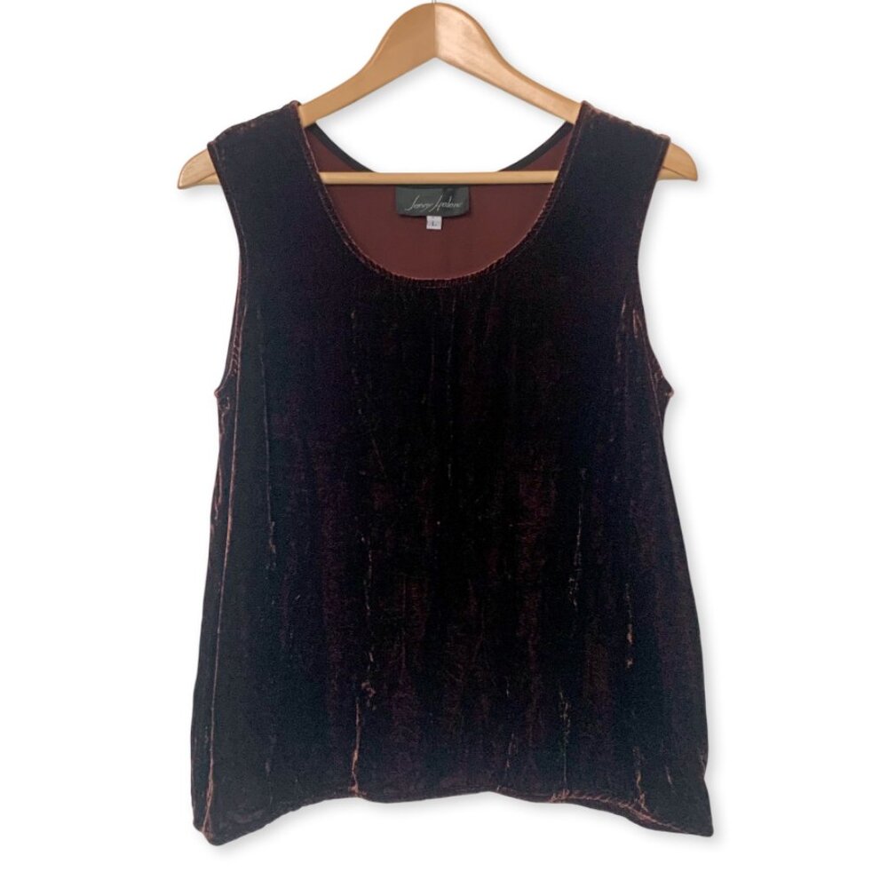 Vintage Brown/Purple Silk Velvet Tank Top
